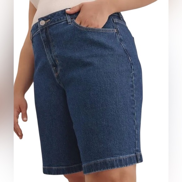 NWOT, Penningtons, 1948 Classic Denim Bermuda Shorts, 18W, Blue - Picture 3 of 9